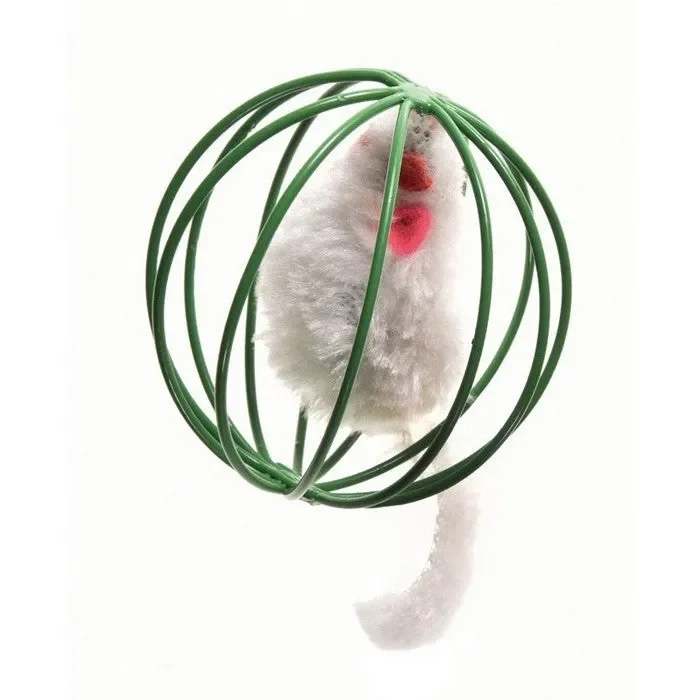 Topini nella palla giocattolo per gatti