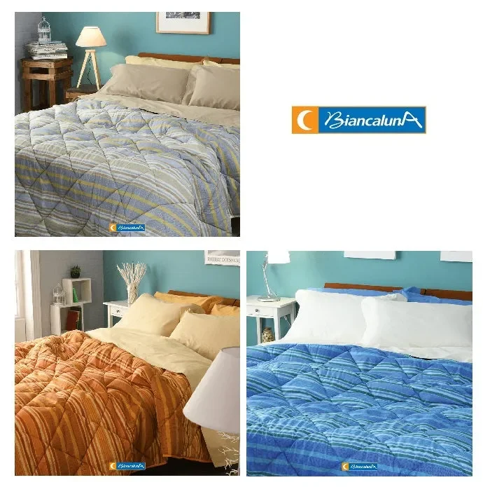 TRAPUNTA MATRIMONIALE BIANCALUNA IN MICROFIBRA ART SULM COLORE A SCELTA MISURA 260X260 CM