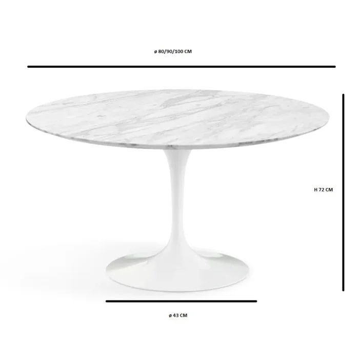 Tulip Tavolo Marmo bianco di Carrara In saldo - immagine 3