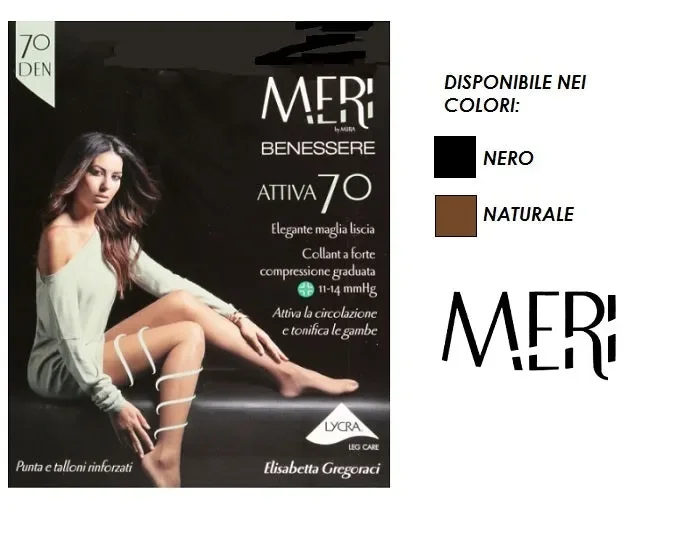 UN PAIO DI COLLANT DONNA MERI IN MICROFIBRA 70 DEN. ART. 270 ATTIVA COL. E MIS. A SCELTA