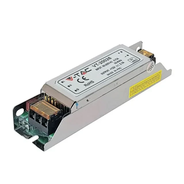 V-TAC VT-20026 Alimentatore in Metallo SLIM 25W 12V 2,1A IP20 – SKU 3228