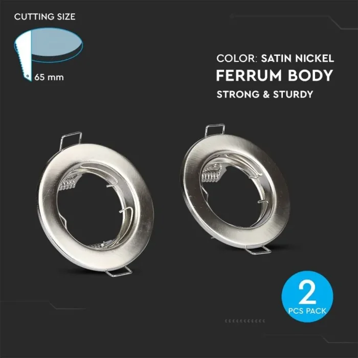 V-TAC VT-778 (2 PZ) FARETTI INCASSO FISSI ROTONDI PER LAMPADINE GU10 E GU5.3 – SKU 3585 - immagine 3