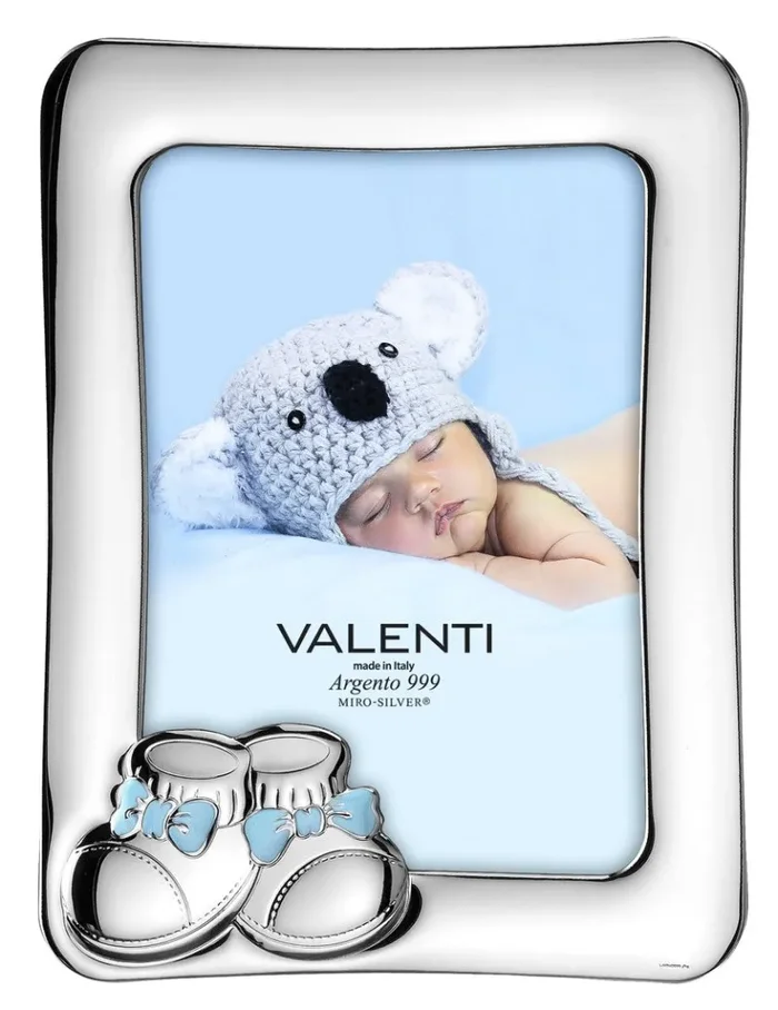 Valenti Cornice Bimbo Scarpette 9 x 13 Cm Argento