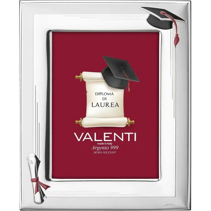 Valenti Cornice Portafoto Cappello Laurea 13 x 18 Cm Argento
