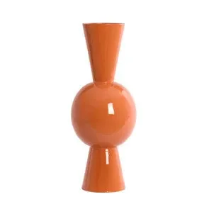 VASO ALTO DECORATIVO IN METALLO ARANCIONE Moda