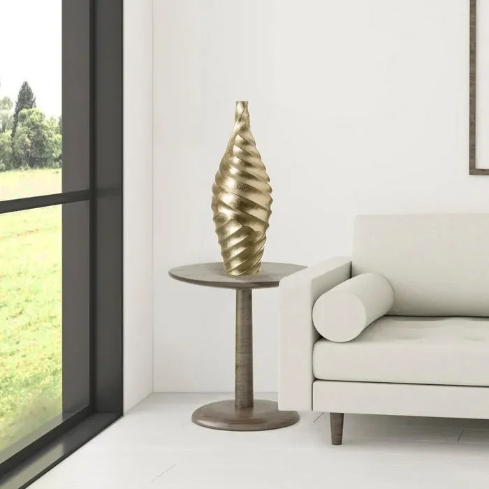 Vaso alto onde oro - immagine 2