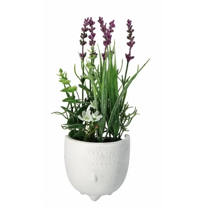 Vaso con pianta artificiale di lavanda 10x32h cm - immagine 2