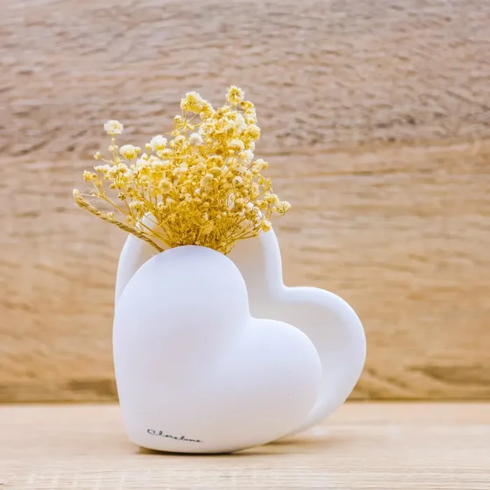Vaso Cuore con Fiori Claraluna - immagine 3