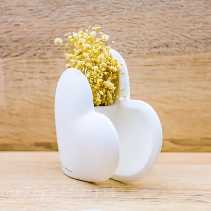 Vaso Cuore Medio con Fiori Claraluna - immagine 2