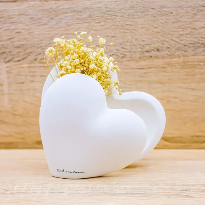 Vaso Cuore Medio con Fiori Claraluna - immagine 3