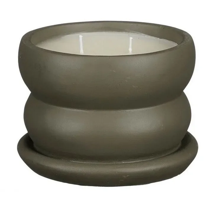 Vaso in cemento con candela