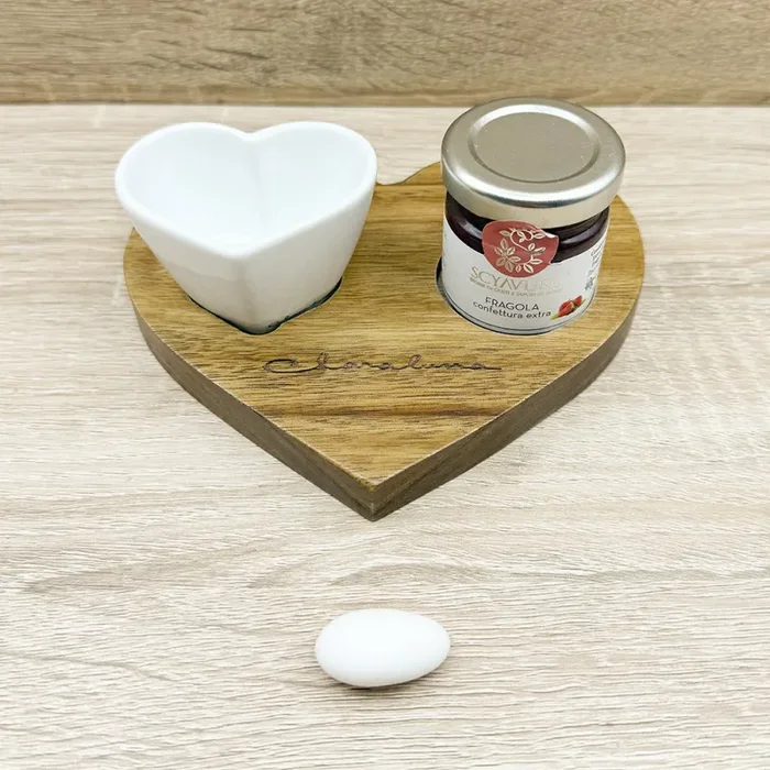 Vassoio con Ciotola Cuore e Marmellata di Fragole Claraluna Moda - immagine 3