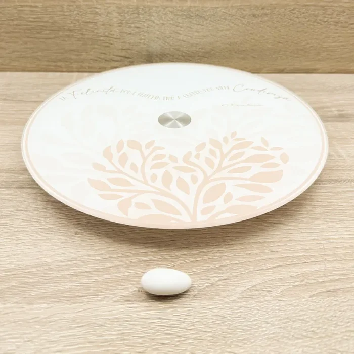 Vassoio Girevole Cuore Rosa Claraluna