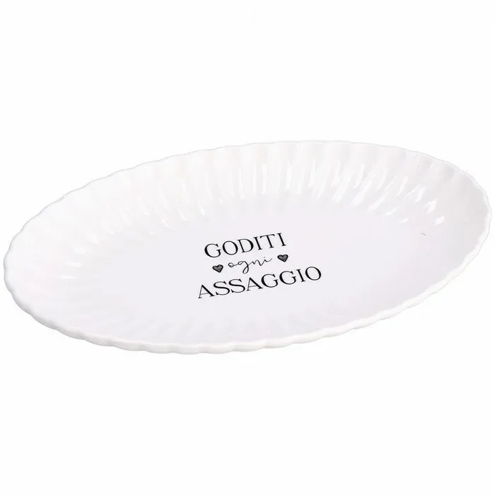 Vassoio ovale in ceramica 31 cm – Assaggio