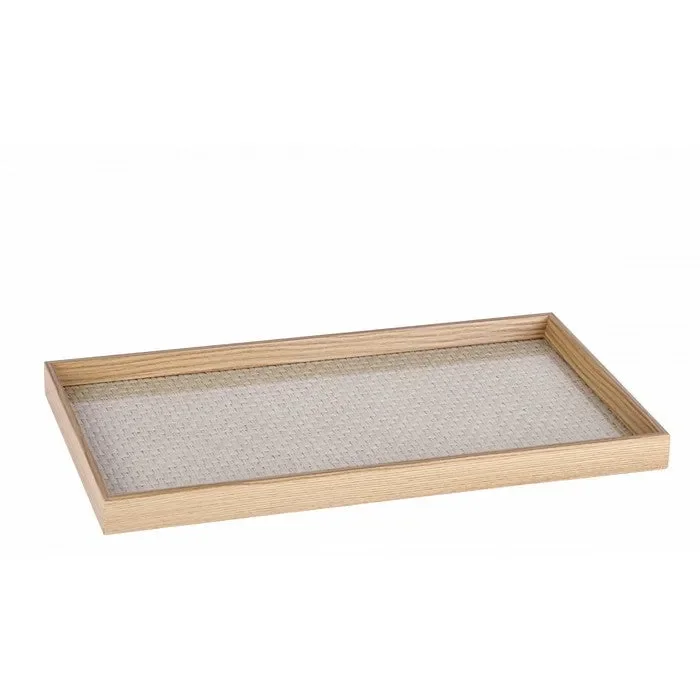 Vassoio rettangolare in mdf e vetro - immagine 2