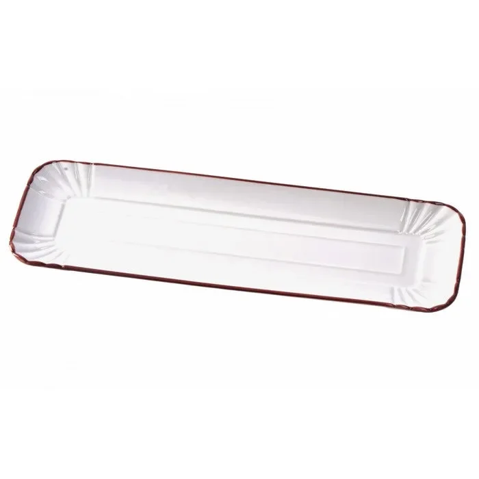 Vassoio rettangolare stretto in porcellana 35 cm