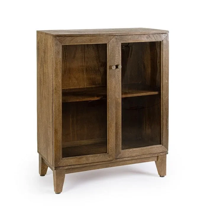 Vetrina in legno di mango con 2 ante e ripiani – Remington