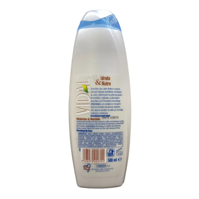 Vidal bagno schiuma milk & cream avena e latte di riso 500 ml - immagine 2