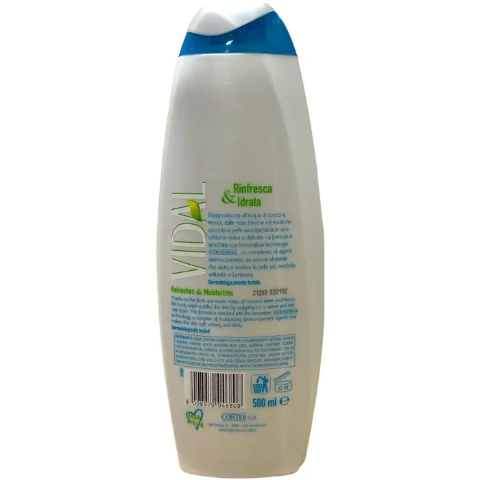 Vidal bagnodoccia coconut water con acqua di cocco e monoi 500 ml - immagine 2
