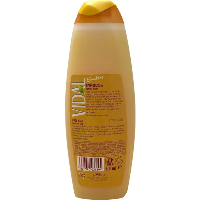 Vidal bagnodoccia emotion tropical sunset vaniglia e lime 500 ml - immagine 2