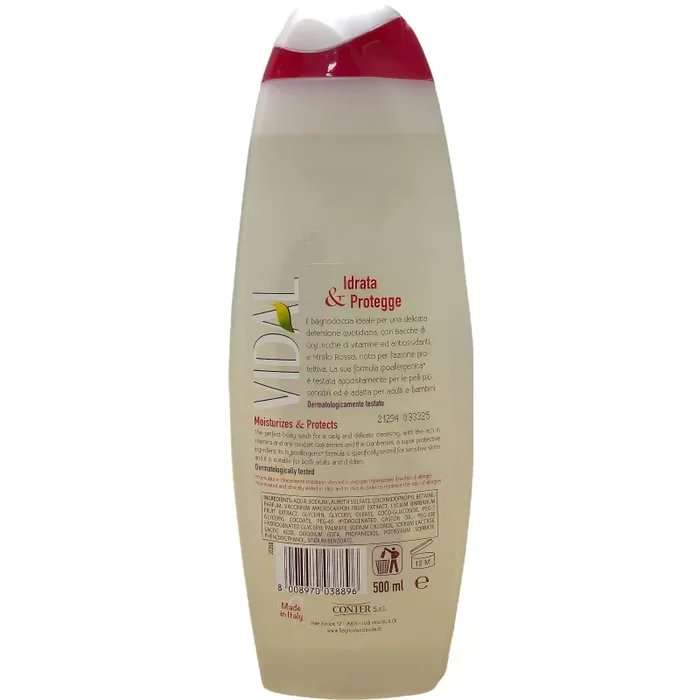 Vidal bagnodoccia granberry e goji con bacche di goji e mirtillo rosso 500 ml - immagine 2