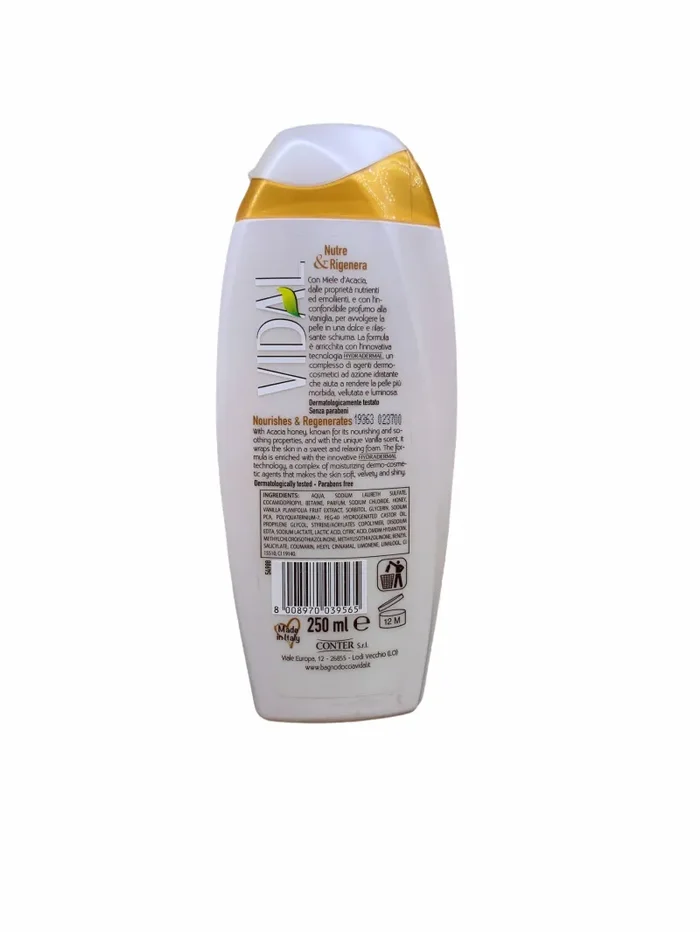 Vidal doccia schiuma honey e vanilla 250 ml - immagine 2
