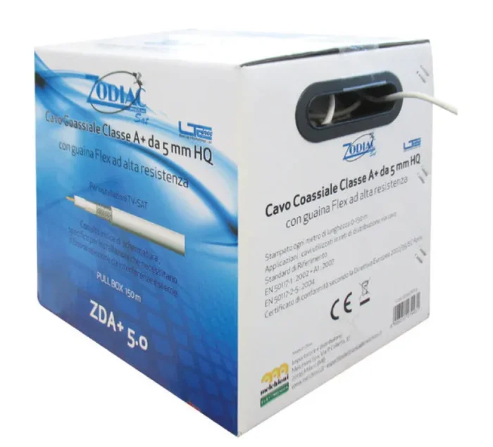 Zodiac – Cavo Antenna TV/SAT Classe A – 150mt, 5mm
